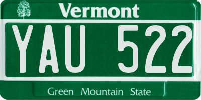 VT license plate YAU522