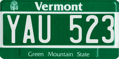 VT license plate YAU523
