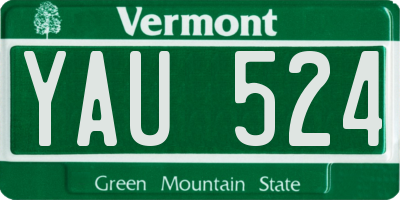 VT license plate YAU524