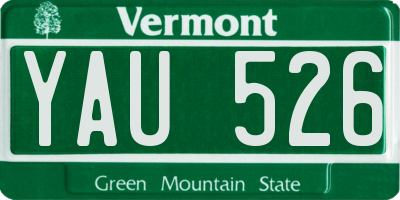 VT license plate YAU526
