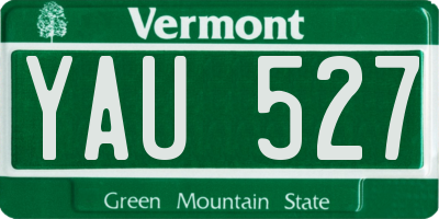 VT license plate YAU527