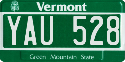 VT license plate YAU528