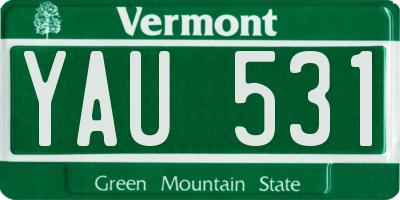 VT license plate YAU531