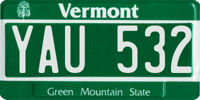 VT license plate YAU532