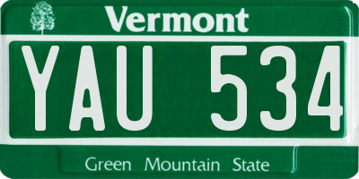 VT license plate YAU534