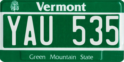VT license plate YAU535
