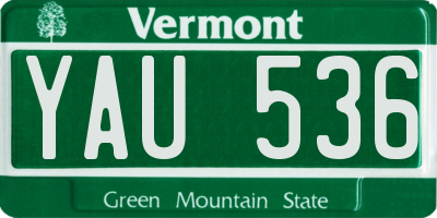 VT license plate YAU536