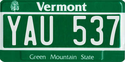 VT license plate YAU537