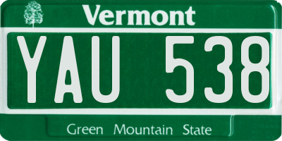 VT license plate YAU538