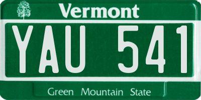 VT license plate YAU541