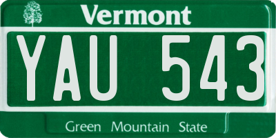 VT license plate YAU543