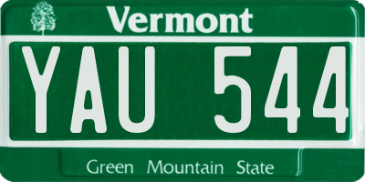 VT license plate YAU544