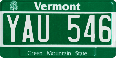 VT license plate YAU546