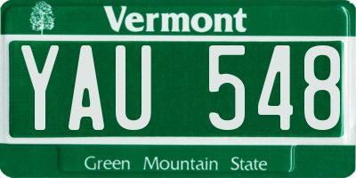 VT license plate YAU548