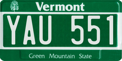 VT license plate YAU551