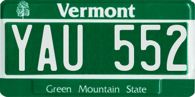 VT license plate YAU552