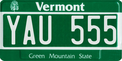 VT license plate YAU555