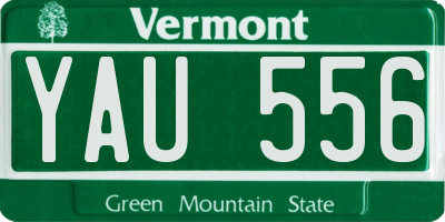 VT license plate YAU556