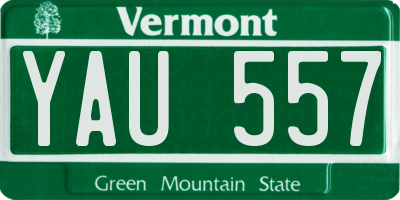 VT license plate YAU557