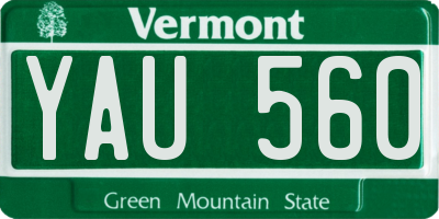 VT license plate YAU560