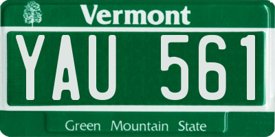 VT license plate YAU561