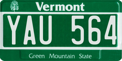 VT license plate YAU564