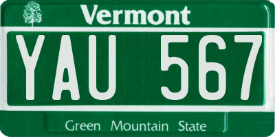 VT license plate YAU567