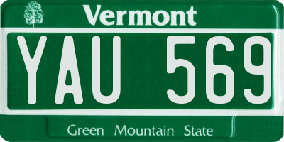 VT license plate YAU569