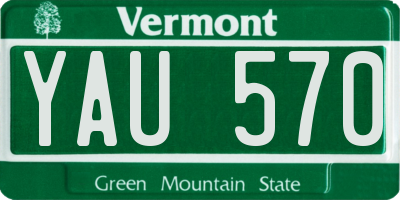 VT license plate YAU570