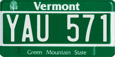 VT license plate YAU571
