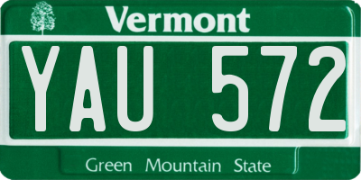 VT license plate YAU572