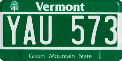 VT license plate YAU573