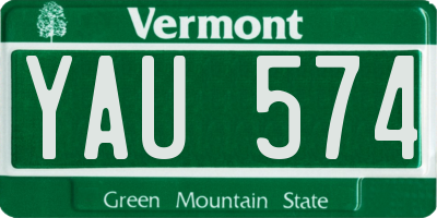 VT license plate YAU574