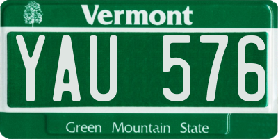 VT license plate YAU576