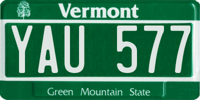 VT license plate YAU577