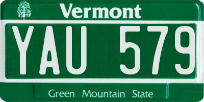 VT license plate YAU579