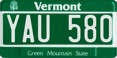 VT license plate YAU580