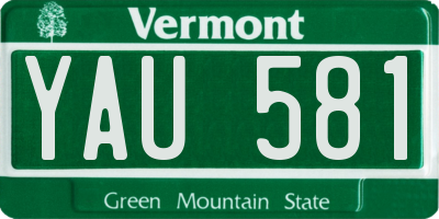 VT license plate YAU581