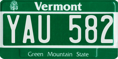 VT license plate YAU582
