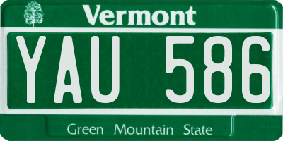 VT license plate YAU586