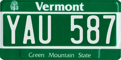 VT license plate YAU587