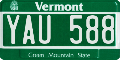 VT license plate YAU588