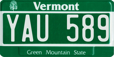 VT license plate YAU589