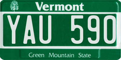 VT license plate YAU590