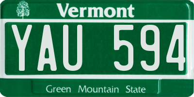 VT license plate YAU594