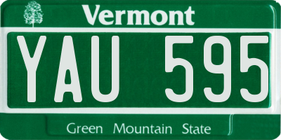 VT license plate YAU595