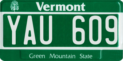 VT license plate YAU609