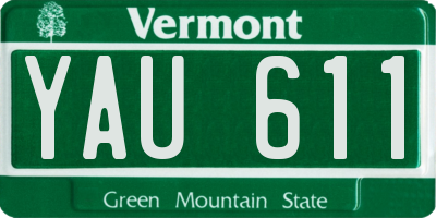 VT license plate YAU611