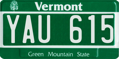 VT license plate YAU615
