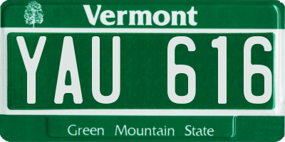 VT license plate YAU616